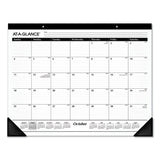 AT-A-GLANCE® Academic Year Ruled Desk Pad, 21.75 x 17, White Sheets, Black Binding, Black Corners, 16-Month: Sept 2025 to Dec 2026 (AAGSK241600) Each