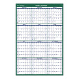 Vertical Erasable Wall Planner, 24 x 36, White/Green Sheets, 12-Month (Jan to Dec): 2026 (AAGPM21028) Each