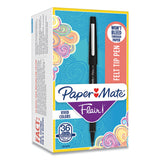 Paper Mate® Point Guard Flair Felt Tip Porous Point Pen, Stick, Medium 0.7 mm, Black Ink, Black Barrel, 36/Box (PAP1921070) Box of 36