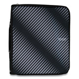 Five Star® Zipper Binder, 3 Rings, 2" Capacity, 11 x 8.5, Black/Gray Zebra Print Design (ACC72536EA) Each