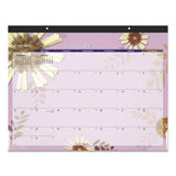 AT-A-GLANCE® Paper Flowers Desk Pad, Floral Artwork, 22 x 17, Black Binding, Clear Corners, 12-Month (Jan to Dec): 2026 (AAG5035) Each