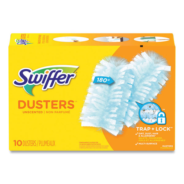 Swiffer® Refill Dusters, Dust Lock Fiber, Light Blue, Unscented, 10/Box, 4 Box/Carton (PGC21459CT)