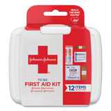 Johnson & Johnson® Red Cross® Mini First Aid To Go Kit, 12 Pieces, Plastic Case (JOJ8295) Each