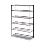 Alera® NSF Certified 6-Shelf Wire Shelving Kit, 48w x 18d x 72h, Black (ALESW664818BL) Each