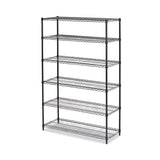 Alera® NSF Certified 6-Shelf Wire Shelving Kit, 48w x 18d x 72h, Black Anthracite (ALESW664818BA) Each