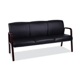 Alera® Alera Reception Lounge WL 3-Seat Sofa, 65.75w x 26d.13 x 33h, Black/Mahogany (ALERL2319M) Each