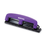Bostitch® 12-Sheet EZ Squeeze Three-Hole Punch, 9/32" Holes, Purple/Black (ACI2105) Each