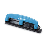 Bostitch® 12-Sheet EZ Squeeze Three-Hole Punch, 9/32" Holes, Blue/Black (ACI2103) Each