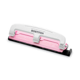 Bostitch® 12-Sheet EZ Squeeze InCourage Three-Hole Punch, 9/32" Holes, Pink (ACI2188) Each