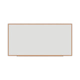 Universal® Deluxe Melamine Dry Erase Board, 96 x 48, Melamine White Surface, Oak Fiberboard Frame (UNV43620) Each
