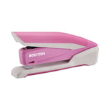 Bostitch® InCourage Spring-Powered Desktop Stapler with Antimicrobial Protection, 20-Sheet Capacity, Pink/Gray (ACI1188) Each