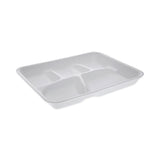 Pactiv Evergreen Foam School Trays, 5-Compartment, 8.25 x 10.5 x 1,  White, 500/Carton (PCTYTH10500SGBX) Case of 500