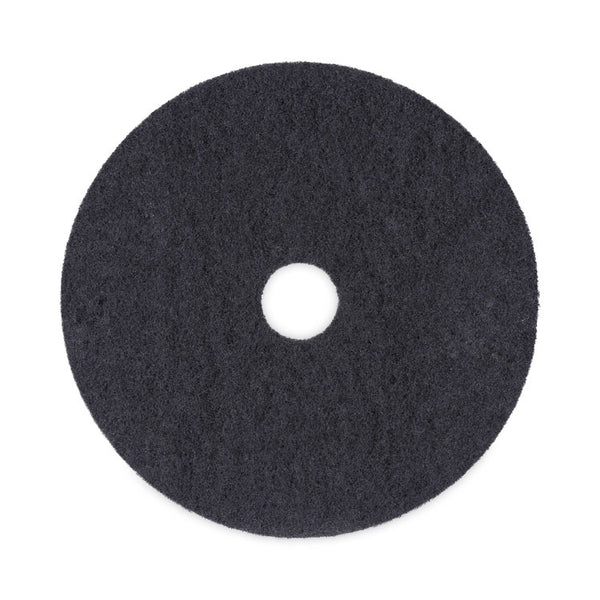 Boardwalk® Stripping Floor Pads, 20" Diameter, Black, 5/Carton (BWK4020BLA)
