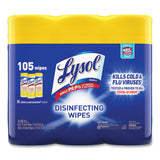 LYSOL® Brand Disinfecting Wipes, 1-Ply, 7 x 7.25, Lemon and Lime Blossom, White, 35 Wipes/Canister, 3 Canisters/Pack (RAC82159PK) Pack of 3