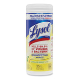 LYSOL® Brand Disinfecting Wipes, 1-Ply, 7 x 7.25, Lemon and Lime Blossom, White, 35 Wipes/Canister (RAC81145) Each