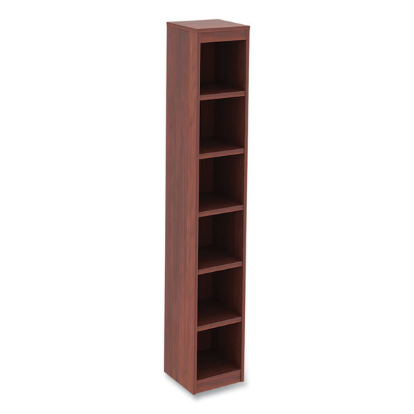Alera® Alera Valencia Series Narrow Profile Bookcase, Six-Shelf, 11.81w x 11.81d x 71.73h, Medium Cherry (ALEVA67212MC)