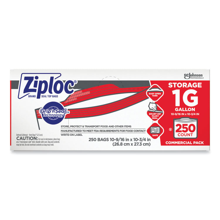 Double Zipper Storage Bags, 1 gal, 1.75 mil, 10.56
