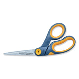 Westcott® Non-Stick Titanium Bonded Scissors, 8" Long, 3.25" Cut Length, Gray/Yellow Bent Handle (ACM14850) Each