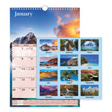 AT-A-GLANCE® Scenic Monthly Wall Calendar, Landscape Photography, 12 x 17, White/Multicolor Sheets, 12-Month (Jan to Dec): 2026 (AAGDMW20028) Each