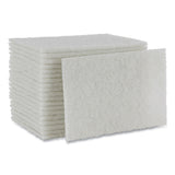 Boardwalk® Light Duty Scour Pad, White, 6 x 9, White, 20/Carton (BWK198) 20 Pads
