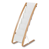 Alba™ Literature Floor Display Rack, 19.68 x 13.38 x 36.61, White/Woodgrain (ABADDEXPO6WBC) Each