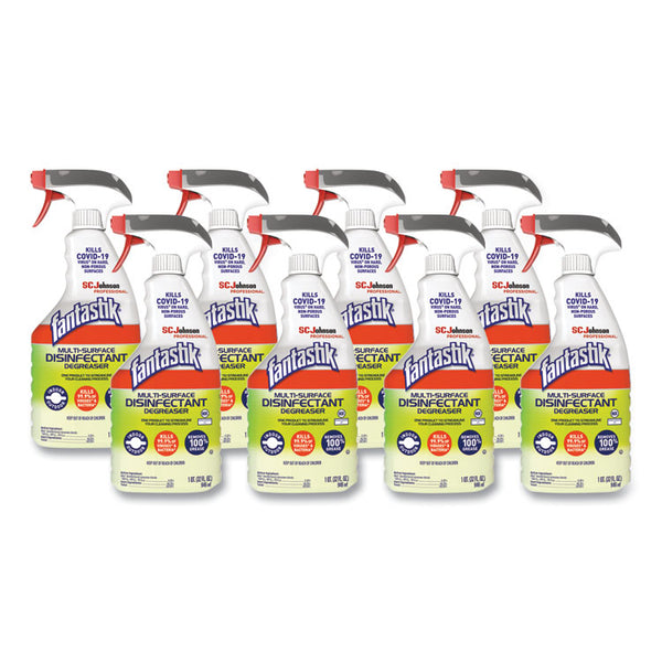 Fantastik® Multi-Surface Disinfectant Degreaser, Herbal, 32 oz Spray Bottle, 8/Carton (SJN311836)