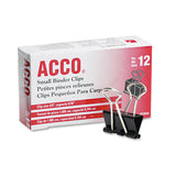 ACCO Binder Clips, Small, Black/Silver, Dozen (ACC72020) Case of 12
