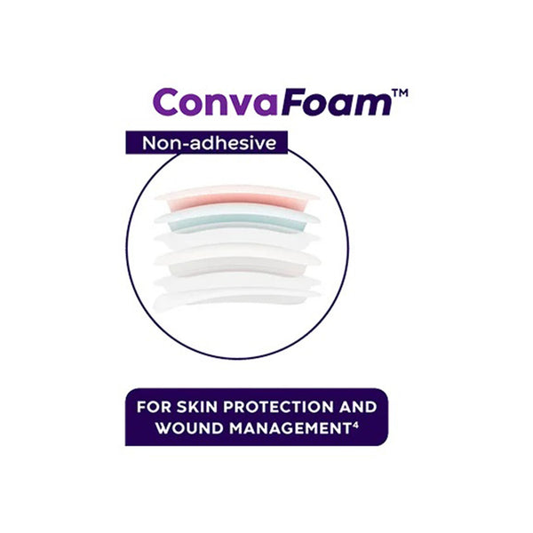 ConvaFoam™ Border Foam Dressing 5 X 5 Inch With Border Film Backing Silicone Adhesive Square Sterile (1224508_BX) 10/BX