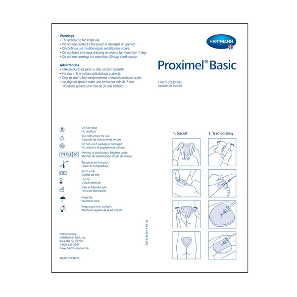 Proximel® Basic Non-Border Foam Dressing 4 X 4 Inch Without Border Waterproof Film Backing Nonadhesive Square Sterile (1244253_EA) 1/EA