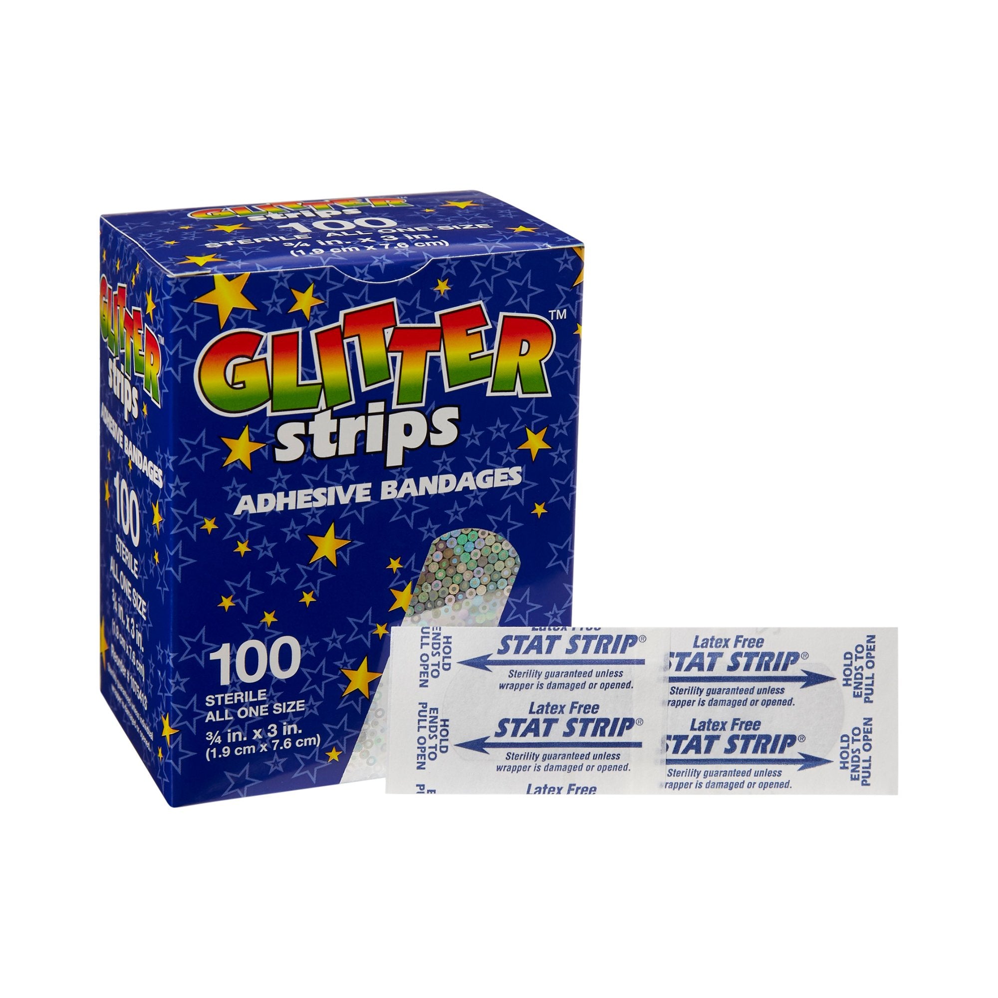 Glitter™ Stat Strip® Adhesive Strip 3/4 X 3 Inch Plastic Rectangle Kid ...