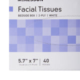 McKesson Facial Tissue White 5-7/10 X 7 Inch 40 Count (1040597_BX) 40/BX