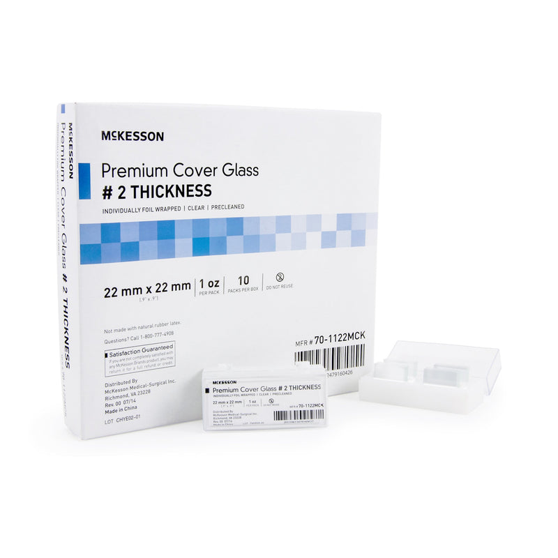 McKesson Cover Glass Square No. 2 Thickness 22 X 22 mm (938365_PK) 1/PK
