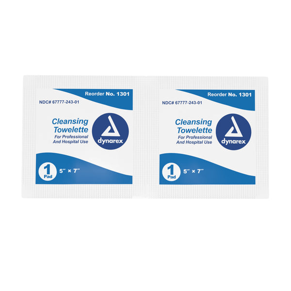 Dynarex® Antiseptic Skin Towelette Individual Packet Scented 100 Count (809891_CS) 1000/CS
