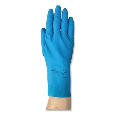 Ansell 88-356 Light-Duty Natural Latex Rubber Gloves, Size 10, Blue (012-120020) 12 PR / DZ