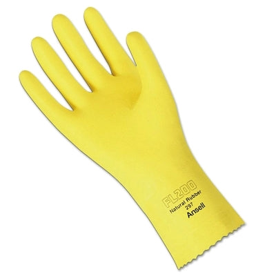 Ansell FL 200 Gloves, 8, Natural Latex, Lemon Yellow (012-297-8) 12 PR / DZ