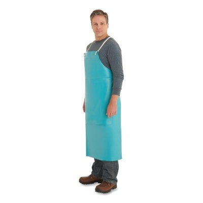 Ansell PVC Adjustable Apron, 56-102, 18 mil, 48 in Ties, 33 in W, 44 in L, Green (012-56-102-33X44) 12 EA / DZ
