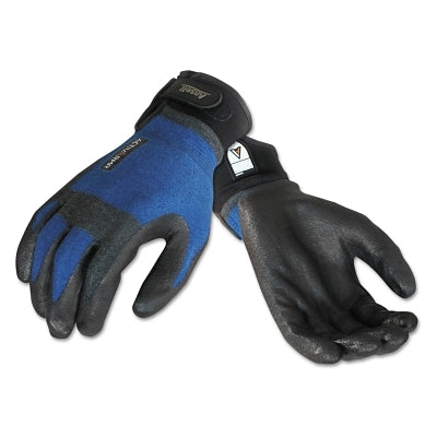 Ansell 97-002 Nitrile-Coated Gloves, Medium, Black/Blue (012-97-002-9) 12 PR / DZ