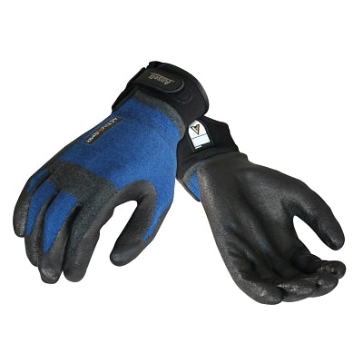 Ansell 97-002 Nitrile-Coated Gloves, Large, Black/Blue (012-97-002-10) 12 PR / DZ