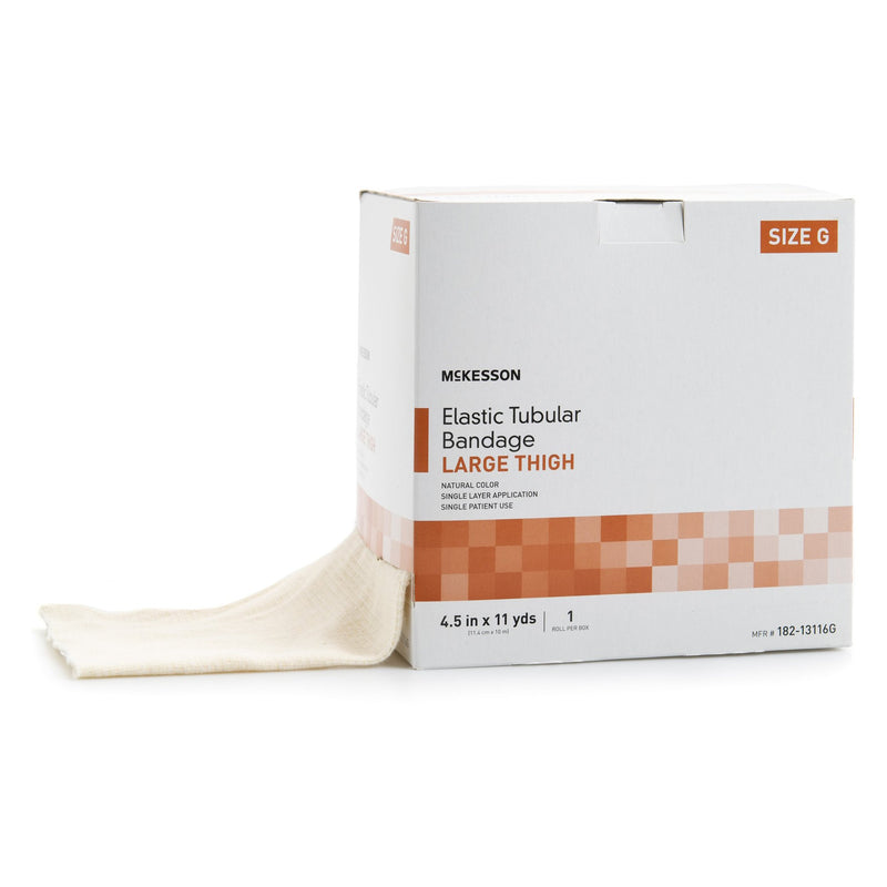 McKesson Spandagrip™ Elastic Tubular Support Bandage 4-1/2 Inch X 11 Yard Large Thigh Pull On Natural NonSterile Size G Standard Compression (1112850_CS) 12/CS