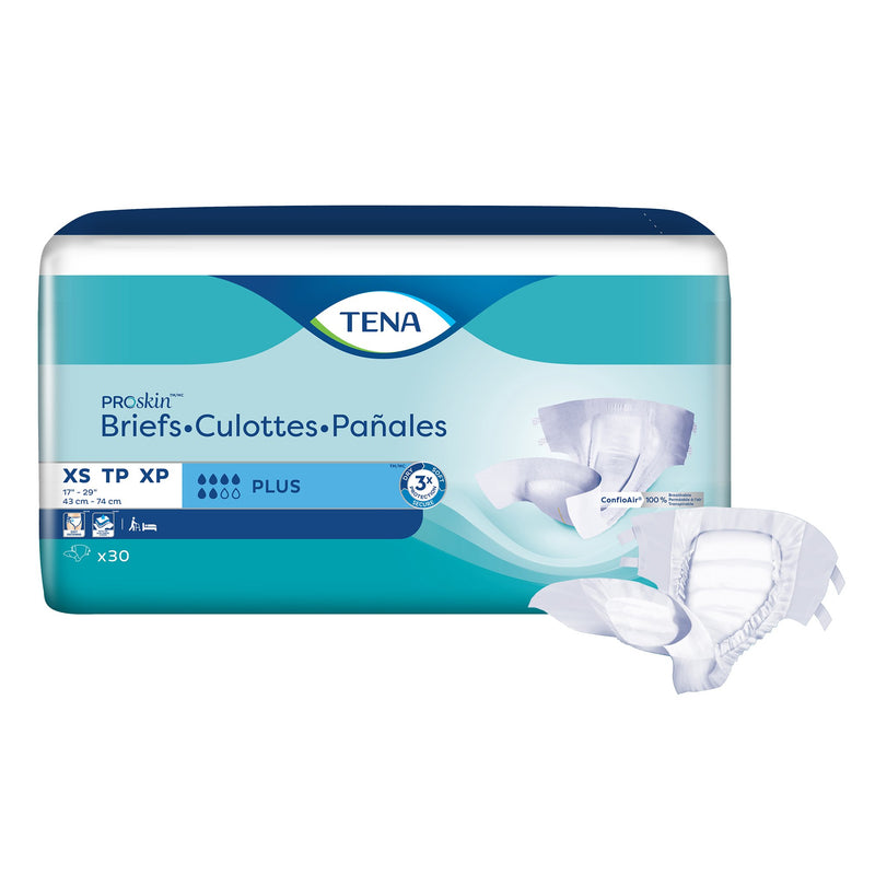 TENA® ProSkin™ Plus Unisex Adult Incontinence Brief X-Small Disposable Moderate Absorbency (959411_CS) 90/CS