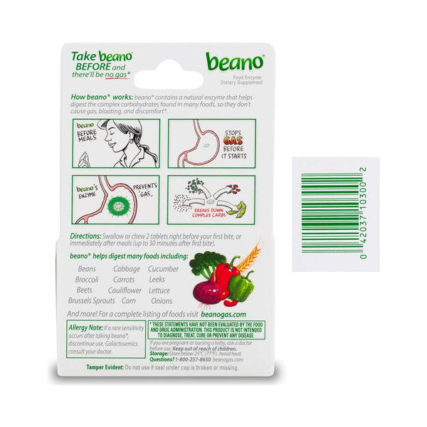 Beano® Gas Relief 400 GALU Strength Tablet 100 per Bottle (848165_BT) 1/BT