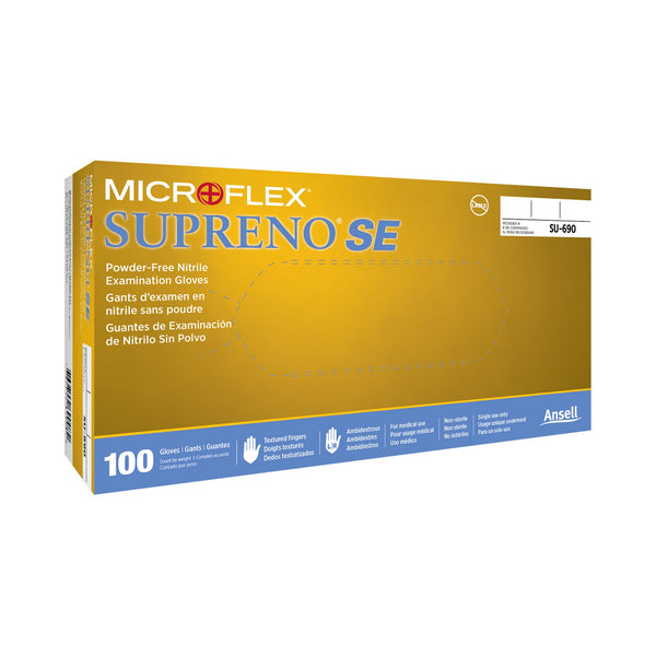 Supreno® SE Exam Glove Small NonSterile Nitrile Standard Cuff Length Textured Fingertips Blue Not Rated (368034_BX) 100/BX