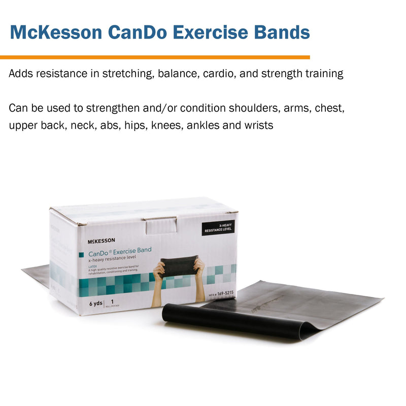 McKesson CanDo® Exercise Resistance Band Black 5 Inch X 6 Yard X-Heavy Resistance (1073315_EA) 1/EA