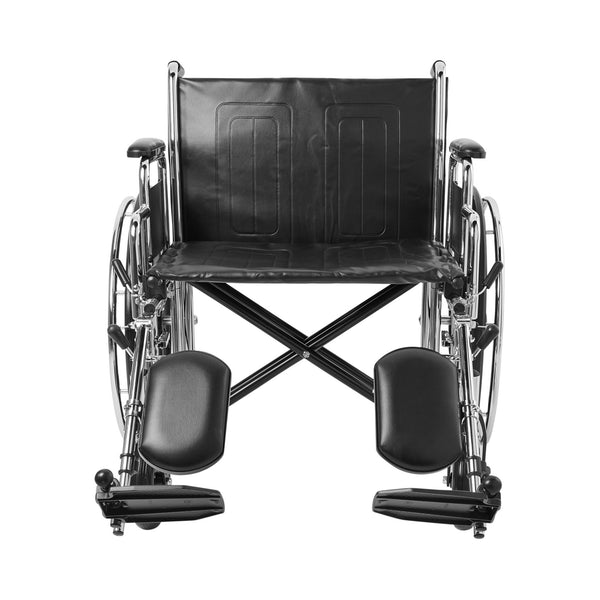McKesson Bariatric Wheelchair Dual Axle Desk Length Arm Swing-Away Elevating Legrest Black Upholstery 24 Inch Seat Width Adult 450 lbs. Weight Capacity (1065289_EA) 1/EA