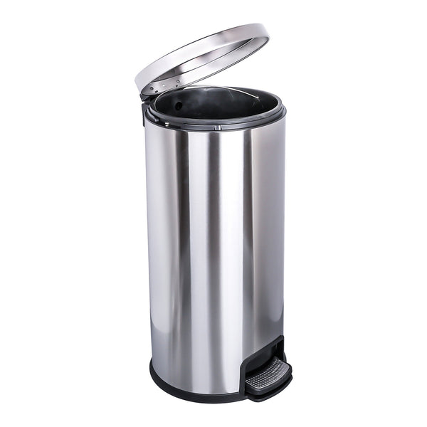 McKesson Trash Can 32 Quart / 8 gal. Silver Metal Round (1223690_CS) 1/CS