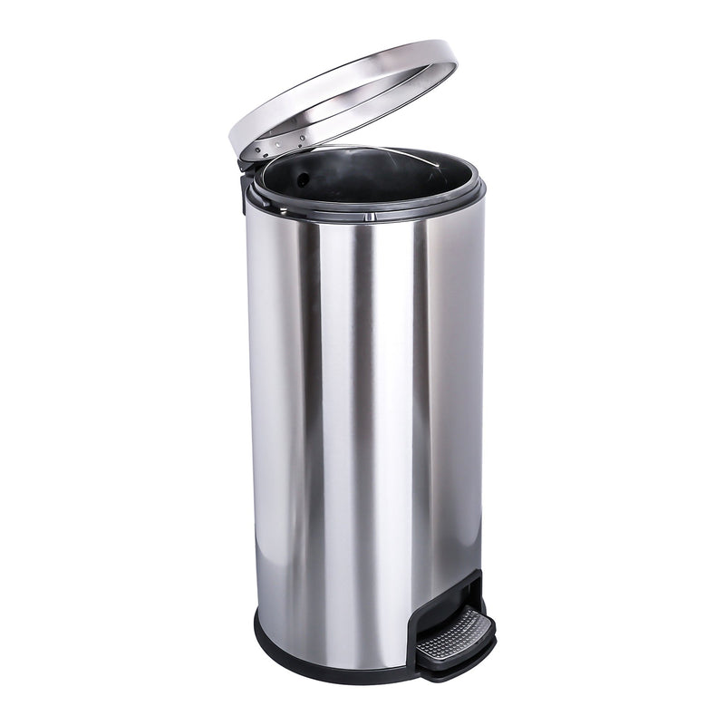 McKesson Trash Can 32 Quart / 8 gal. Silver Metal Round (1223690_EA) 1/EA