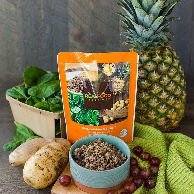 Real Food Blends® Tube Feeding Formula Beef / Potatoes / Spinach Flavor Liquid 9.4 oz. Pouch (1032563_CS) 12/CS
