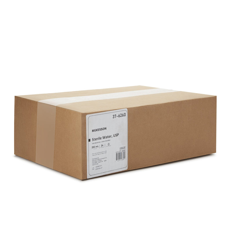 McKesson Irrigation Solution - OTC Sterile Water for Irrigation Not for Injection Bottle, Screw Top 250 mL (520119_CS) 24/CS