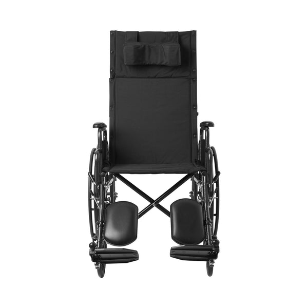 McKesson Reclining Wheelchair Desk Length Arm Swing-Away Elevating Legrest Black Upholstery 20 Inch Seat Width Adult 350 lbs. Weight Capacity (1065291_EA) 1/EA