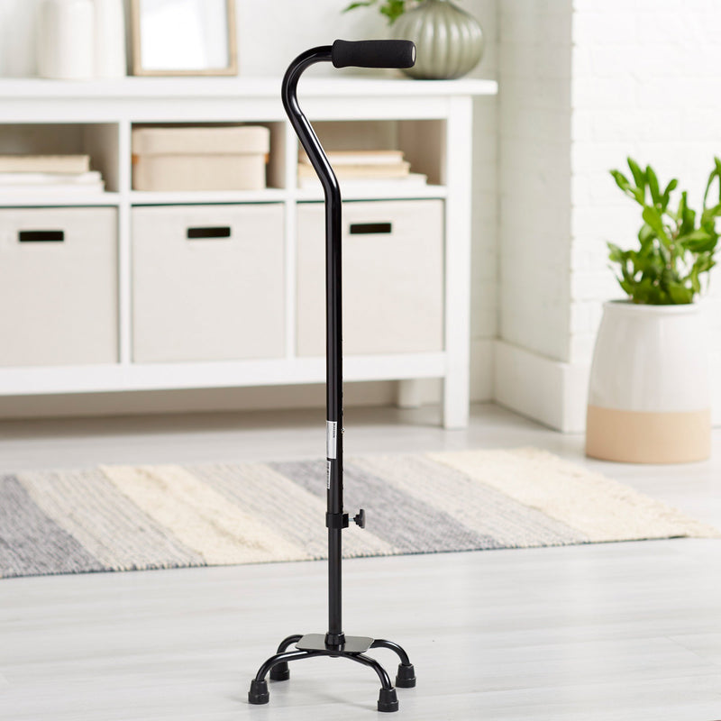 McKesson Small Base Quad Cane Steel 30 to 39 Inch Height Black (1065220_CS) 4/CS